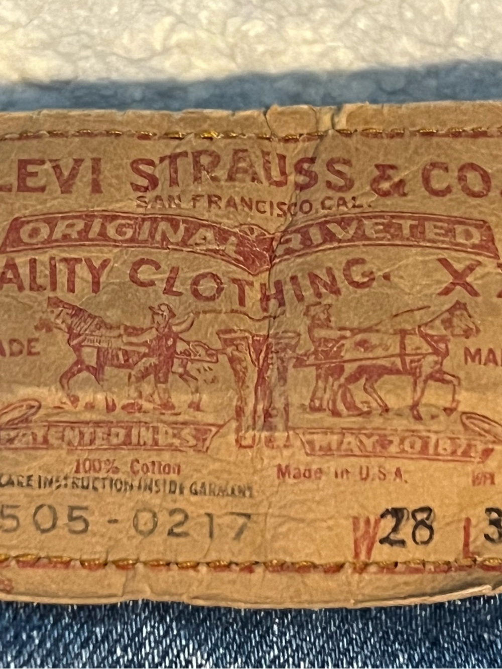 Vintage 1980s Levi's 505-0217 Made in USA Regular Fit Straight Leg Jeans 28x30
